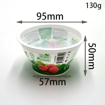 Pasten de plastic koppen 4oz van de voedselrang plastic de drankkop van de yoghurtmelk met aluminiumfoliedeksel aan